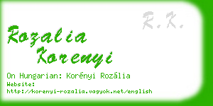 rozalia korenyi business card
